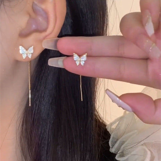 2pcs/pair Trendy Butterfly Earrings, Daily Decoration Accessories, Girl's Holiday Birthday Party Gift