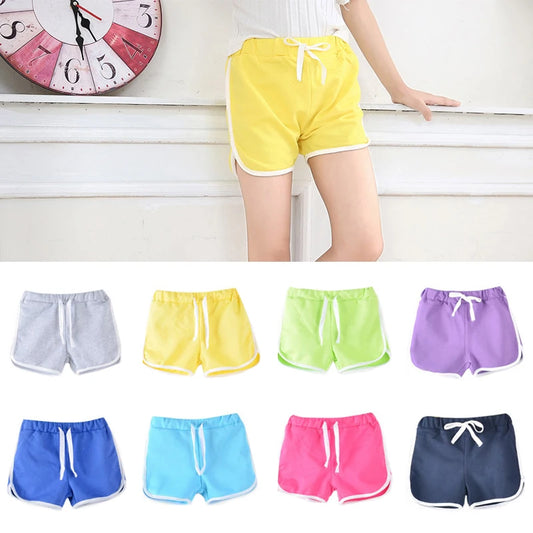 3-13Yrs Kids Shorts Boys Girls Summer Sport Shorts Pants Unisex Children Candy Color Casual Short Pants Trousers Bottoms
