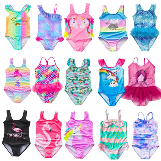 2-16years Girls Swimsuit One Piece Swimsuit Fashion Mermaid Swimwear For Children