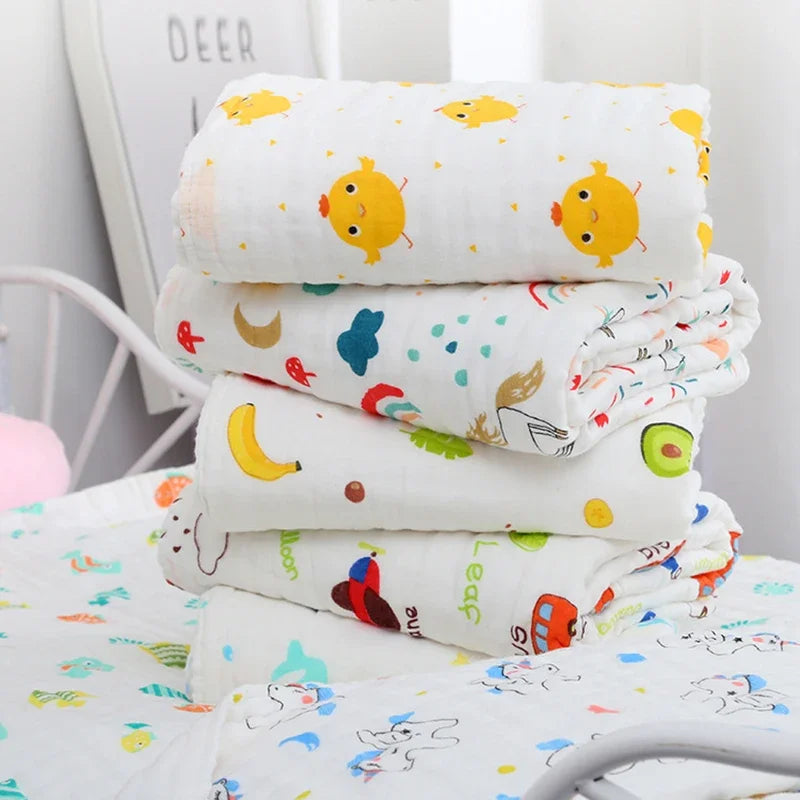 110*110cm 4 layer Baby Cotton blanket muslin blankets baby swaddle Wrap for  Infant Toddler Boys Girls Gauze