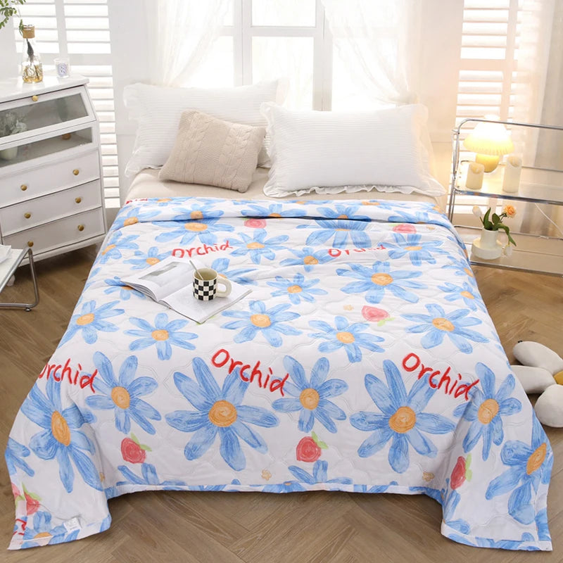 100*150cm Cartoon Pure Cotton Children's Quilt Baby Blanket Summer Thin Moisture-absorbent Quilt Soft And Warm