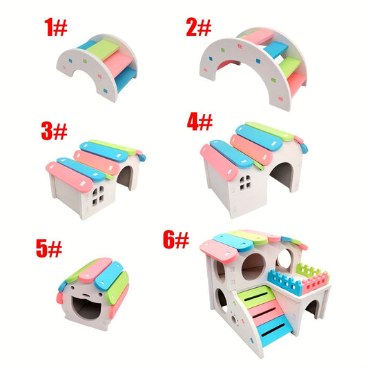 1pc Colorful Hamster Toy, Hamster House, Hamster DIY Cage Accessories, Used For Climbing And Playing