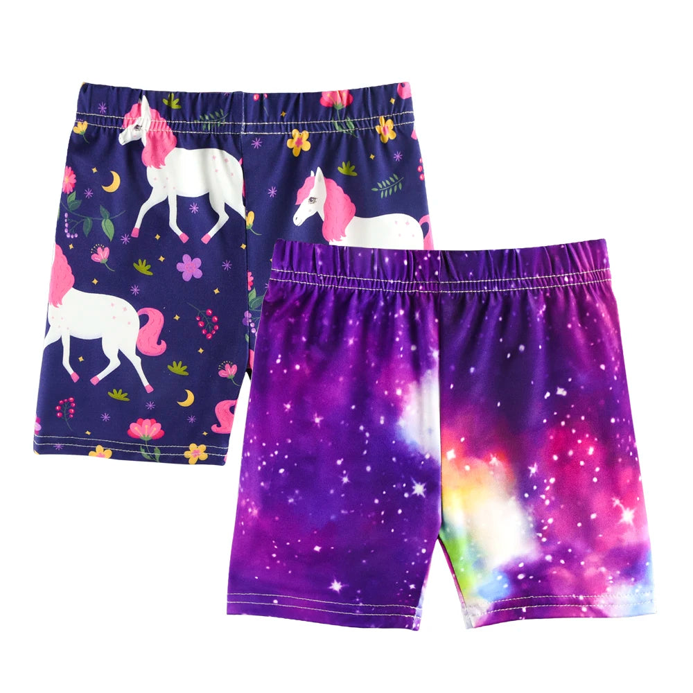 2pc Summer Kids Girls Shorts Cotton Safety Pant Underwear Girls Briefs Short Beach Pants Kids Girls Short Leggings For 3-10 Year