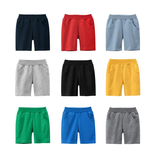 2024 Children Summer Shorts Cotton Solid Elastic Waist Beach Shorts for Boys Girls Sports Pants Toddler Panties Kids Outfits 9Y