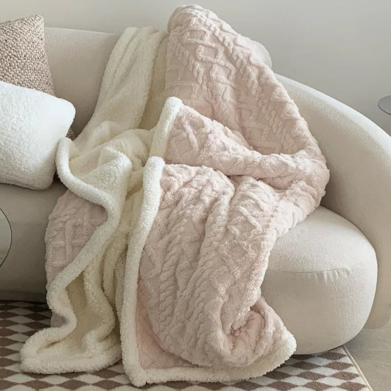 Taff Fleece Blanket Thickened Coral Velvet Flannel Sherpa Blanket Nap Sofa Blanket Office Shawl Air Conditioning Small Blanket