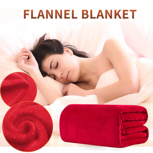 Winter Fuzzy Flannel Blanket Fluffy Warm Soft Sofa Cover Solid Color Durable Bedspread Coral Fleece Plush Blankets For Office