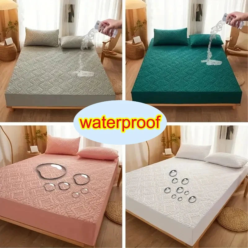 Waterproof Mattress Protector Set  Dustproof Breathable Anti-mite Fitted Bed Sheet No Pillowcase Machine Washable Deep Pocket